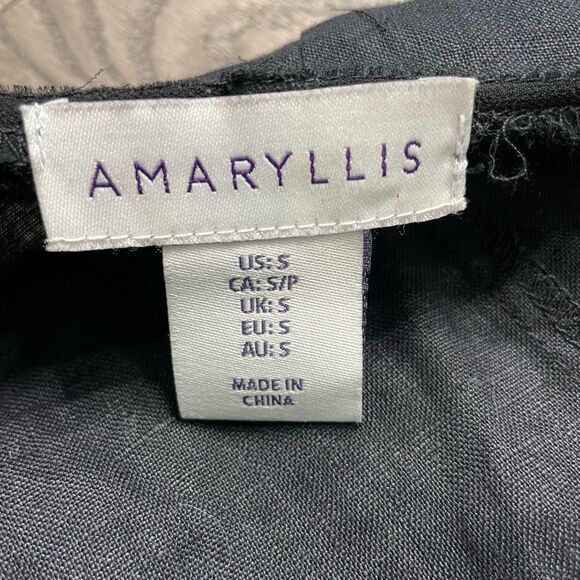 AMARYLLIS Black Cardigan Linen Waterfall Blazer Jacket Size Small Sheer Chiffon - Picture 4 of 9